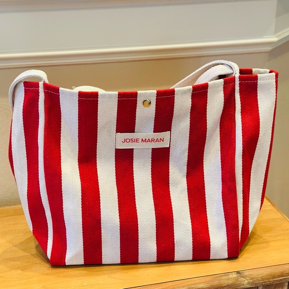 JOSIE MARAN Bold Red and White Tote - Picture 6 of 6